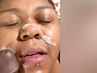 Big Titty Queen Works Hard For Facial