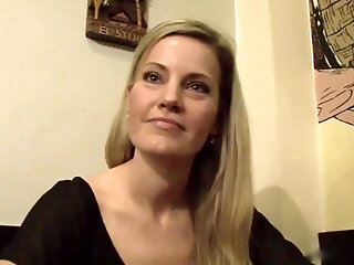 Blonde MILF fucks in public place